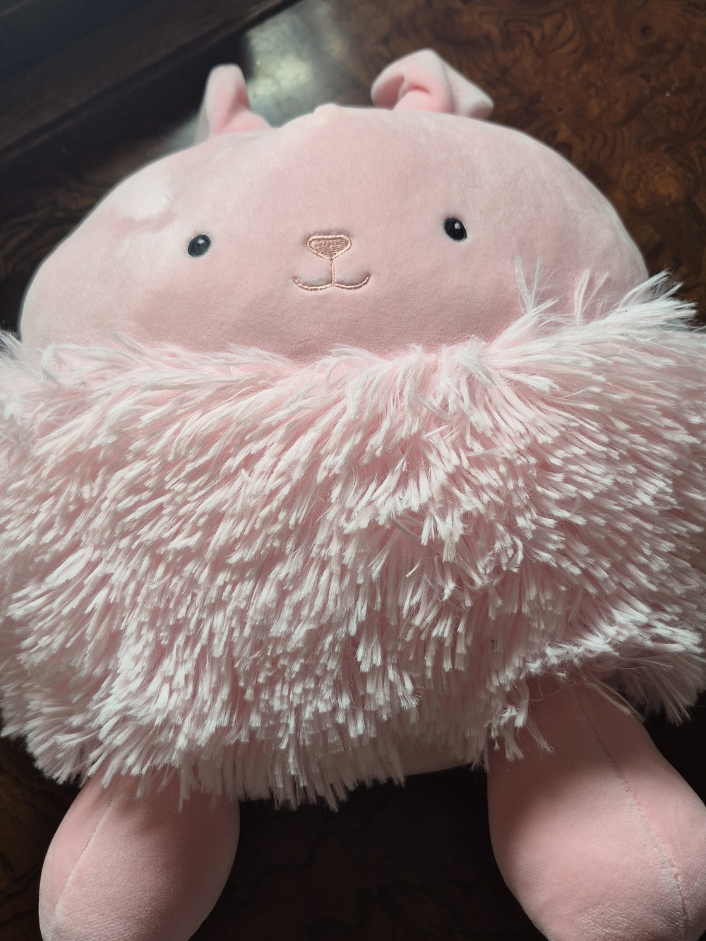 Soft Pink Fluffy Bunny Plush Toy - Cozy Cuddle Buddy